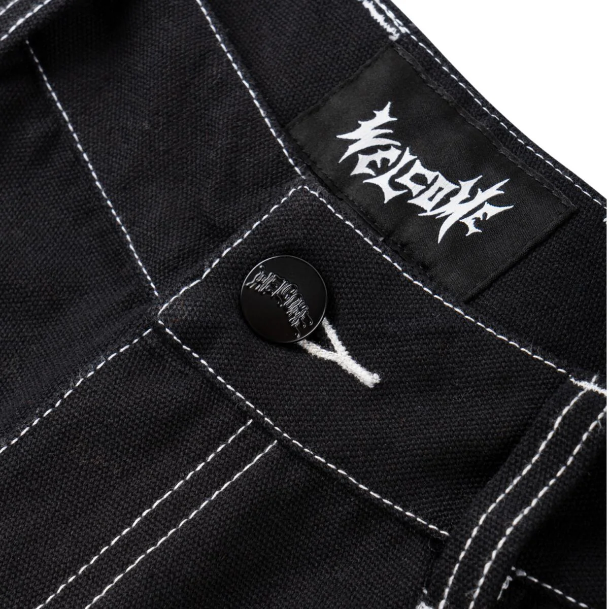 Welcome Skateboard Pants Brace Double-Knee Canvas Carpenter Black - Image 2
