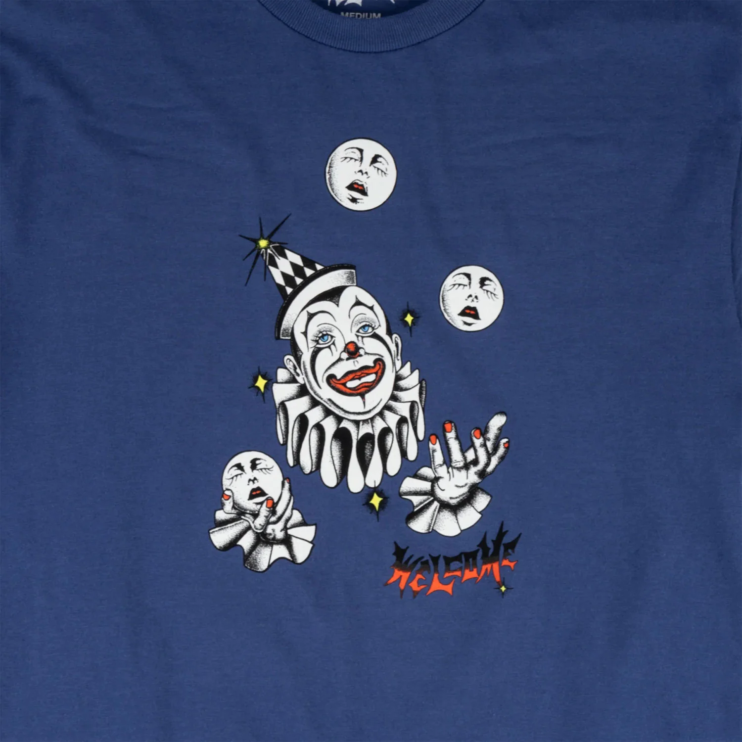 Welcome Skateboard T-Shirt Juggler Navy - Image 2