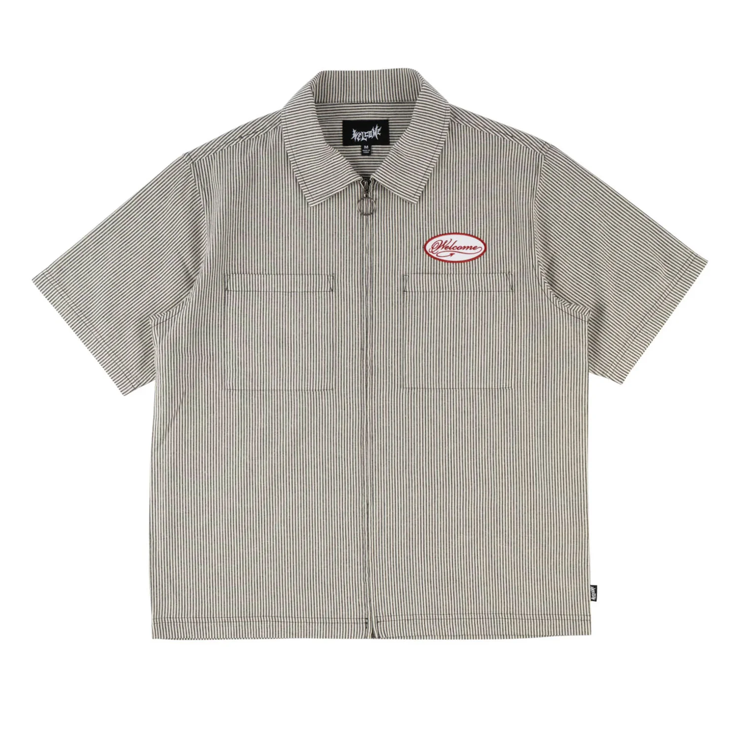 Welcome Skateboards Shirt Garage Oxford Zip Black/Grey