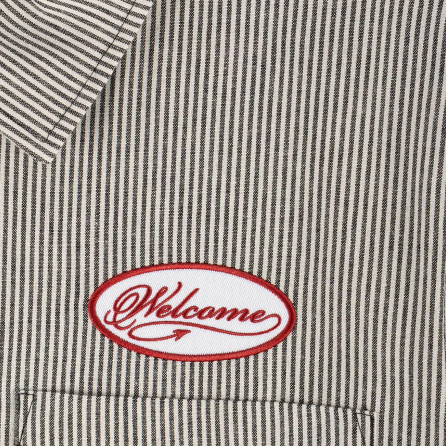 Welcome Skateboards Shirt Garage Oxford Zip Black/Grey - Image 4