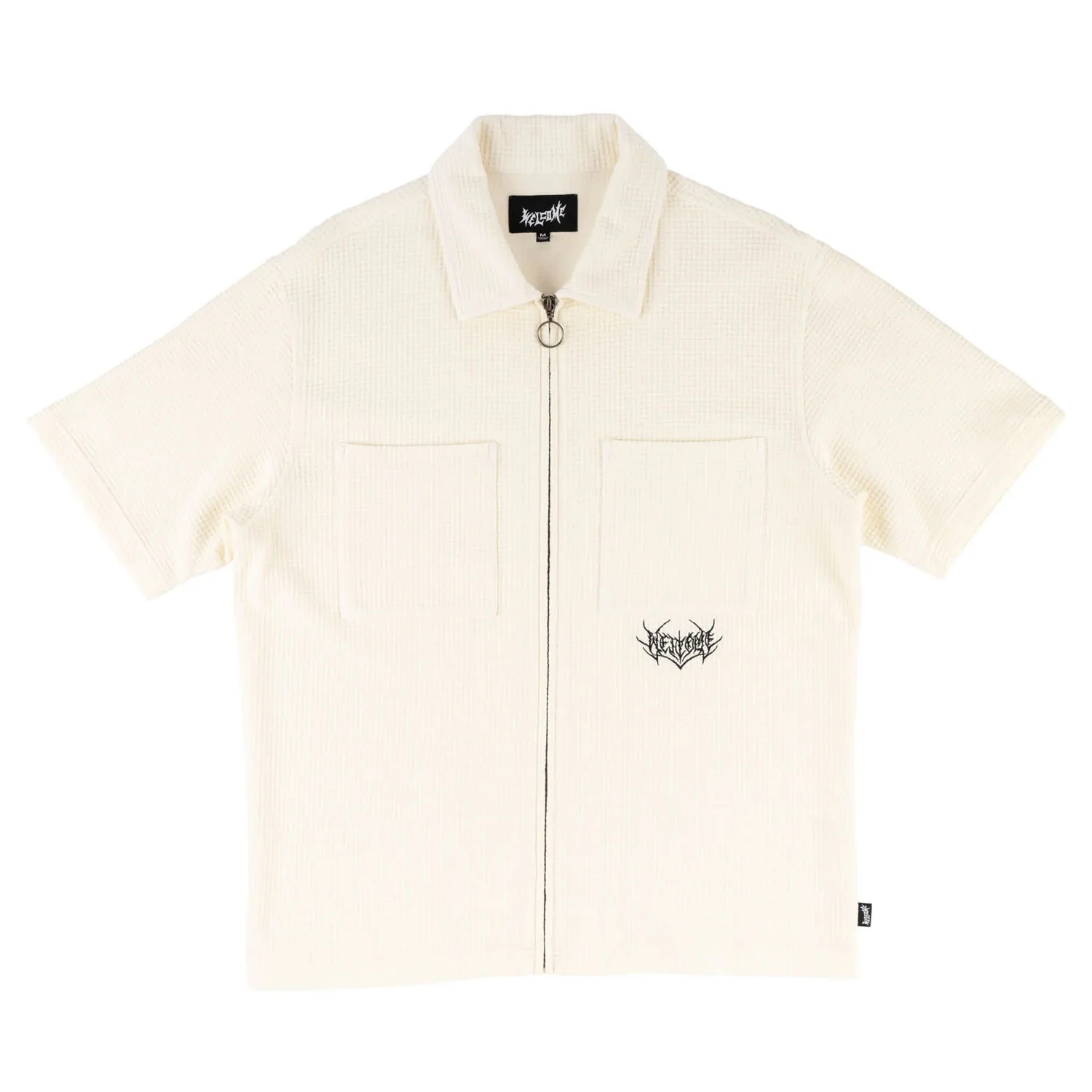 Welcome Skateboards Shirt Sliver Waffle Knit Zip Bone