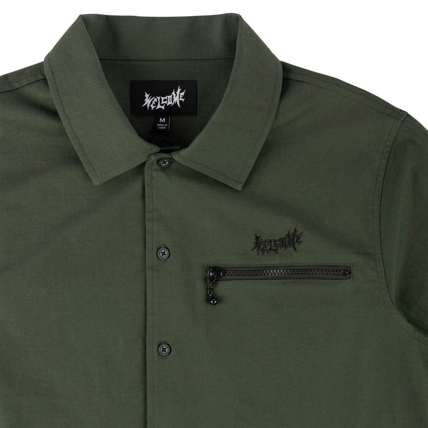 Welcome Skateboards Work Shirt Altar Ripstop Ivy Green - Image 3
