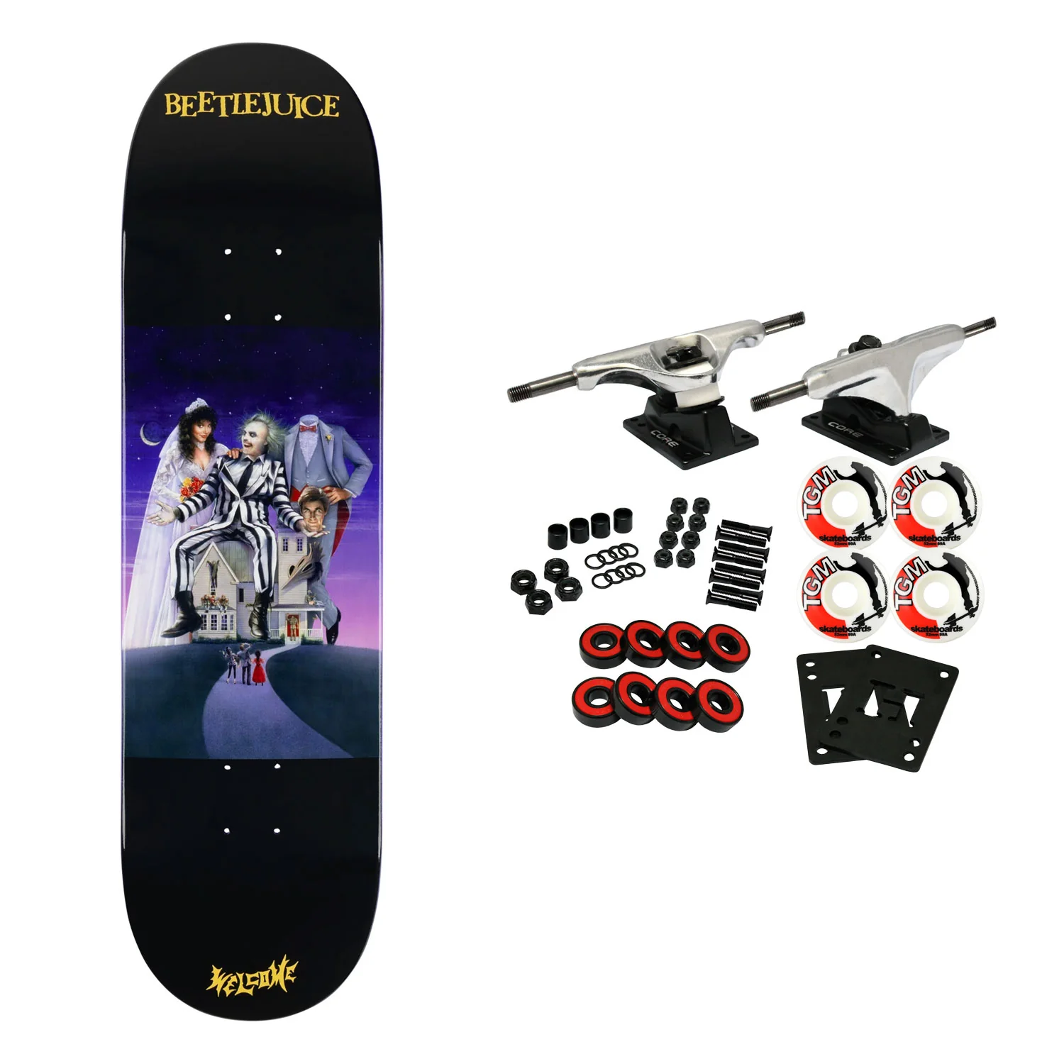 Welcome Skateboards x Beetlejuice Complete Showtime Black/Purple Dip 9.0" x 31.85"
