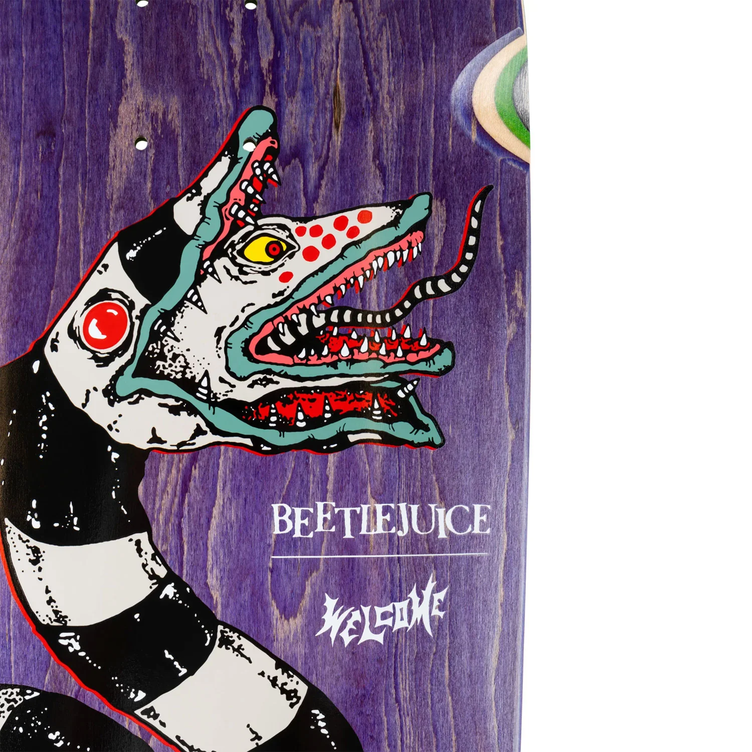 Welcome Skateboards x Beetlejuice Deck Sandworm on Magic Bullet 2.0 Purple Stain 10.5" x 33" - Image 5