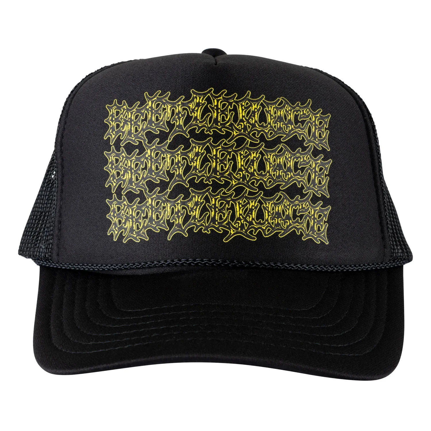 Welcome Skateboards x Beetlejuice Three Times Trucker Snapback Hat Black - Image 3