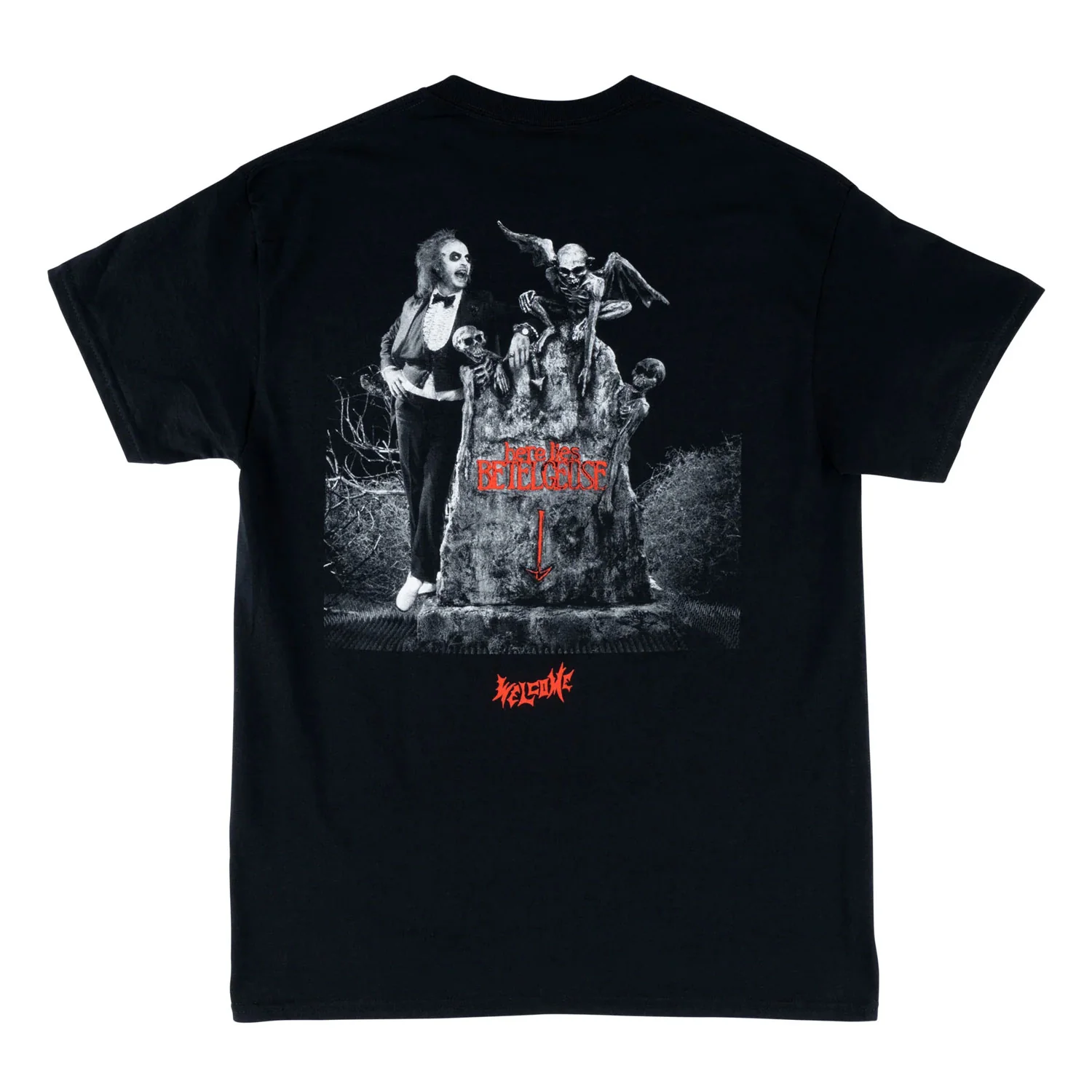 Welcome Skateboards x Beetlejuice Tombstone T-Shirt Black - Image 2