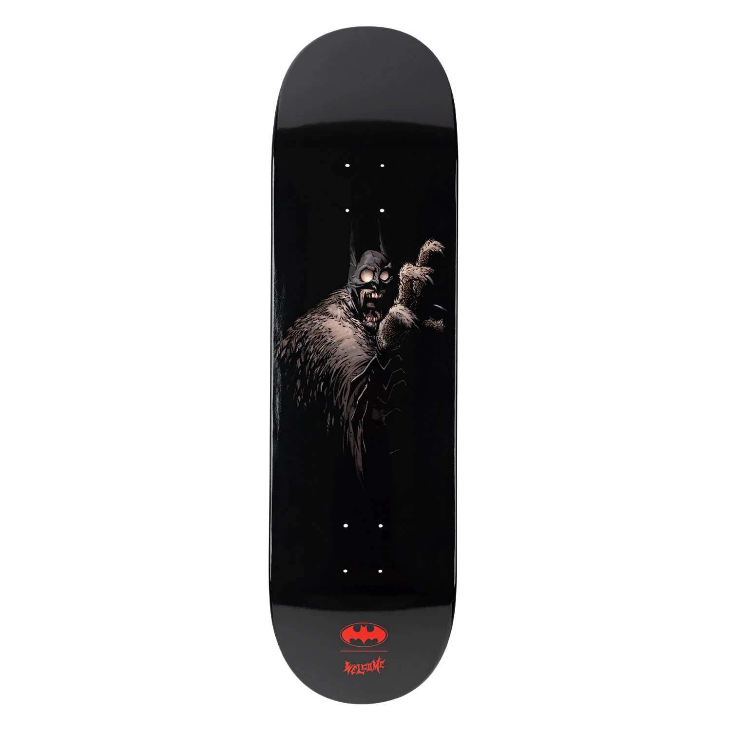 Welcome x Batman Skateboard Deck Batmonster on Popsicle Black Dip 8.75"