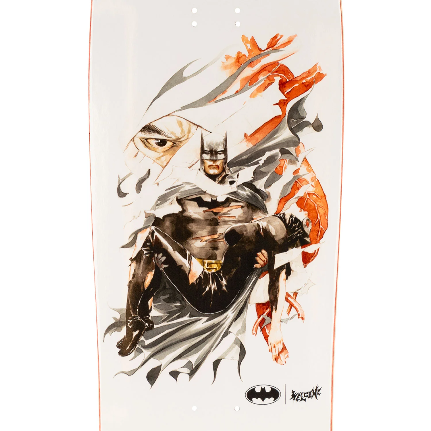Welcome x Batman Skateboard Deck Heart of Hush on Gaia Bone 9.6" - Image 3