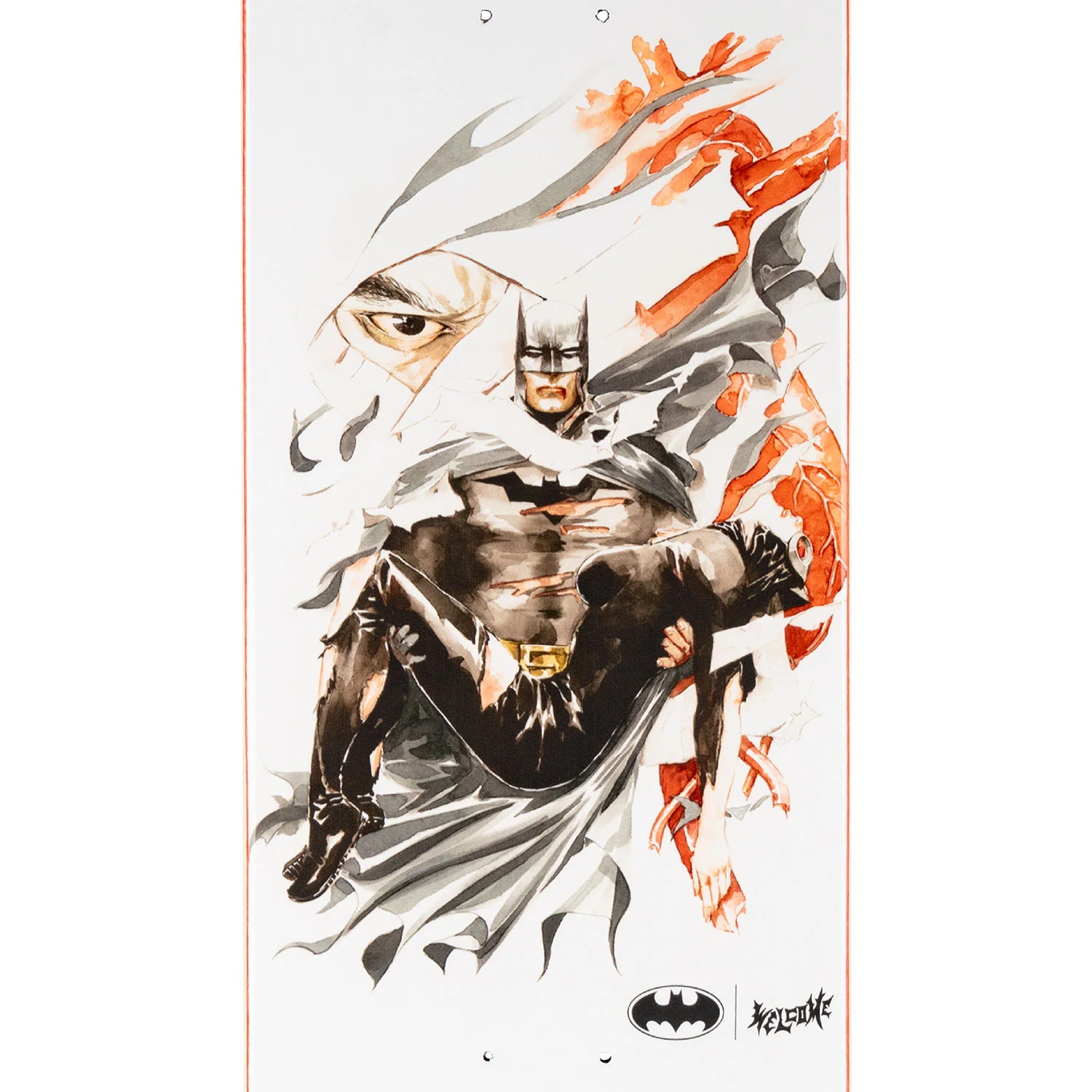 Welcome x Batman Skateboard Deck Heart of Hush on Popsicle Bone 8.5" - Image 3