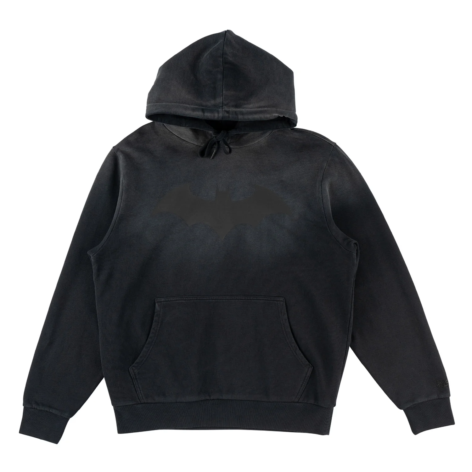 Welcome x Batman Skateboard Sweatshirt Bat Logo Sun-Fade Hoodie Black