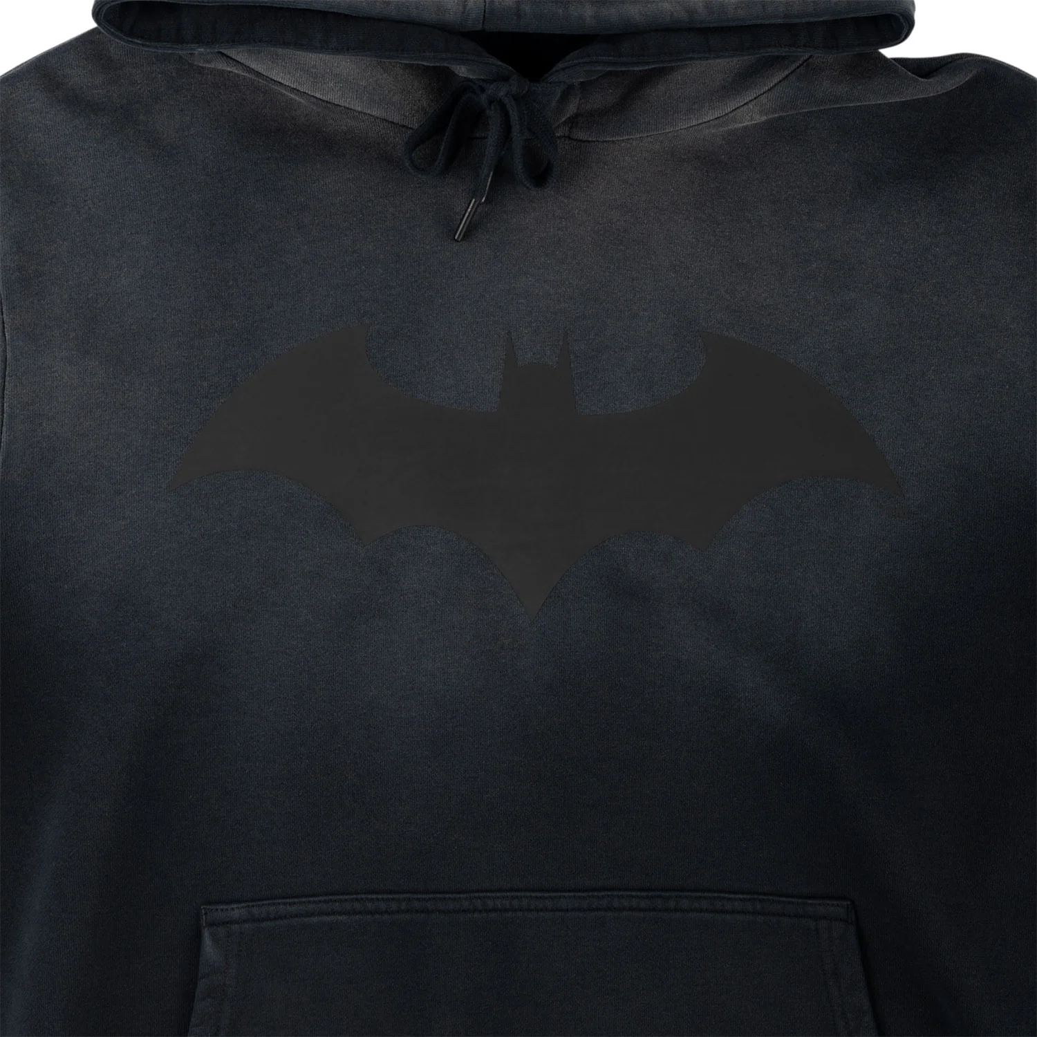 Welcome x Batman Skateboard Sweatshirt Bat Logo Sun-Fade Hoodie Black - Image 3
