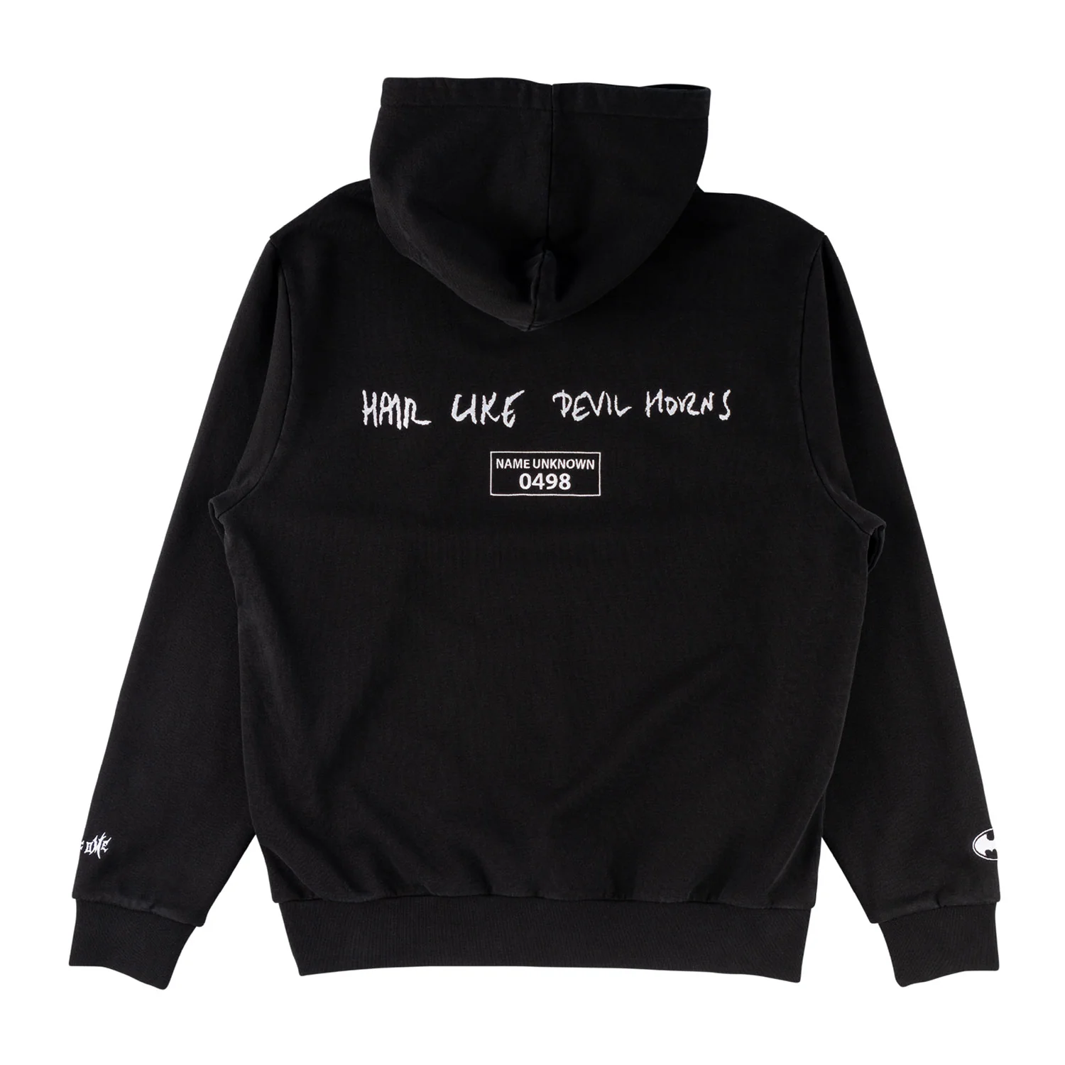 Welcome x Batman Skateboard Sweatshirt Devil Horns Pigment-Dye Hoodie Black - Image 2