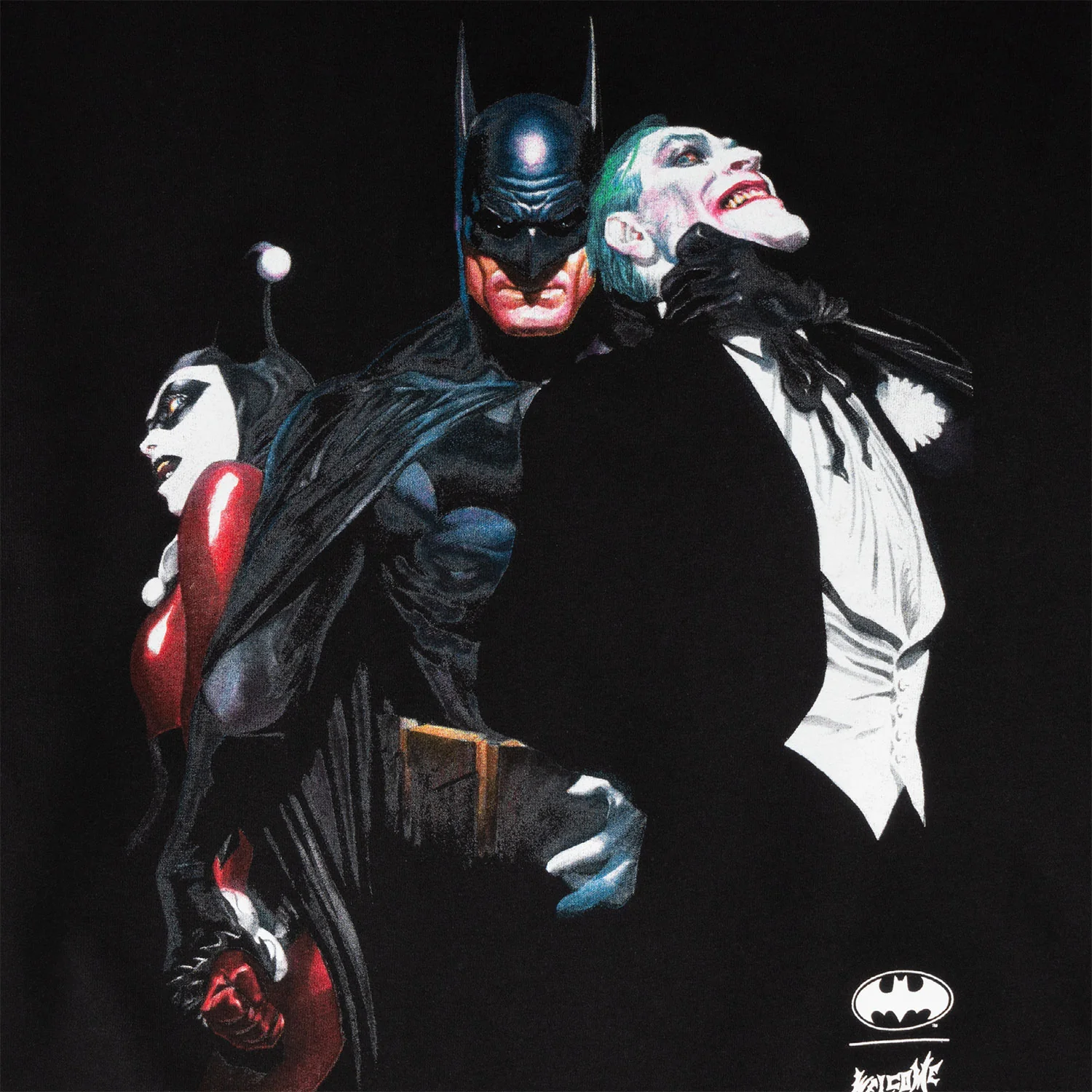 Welcome x Batman Skateboard Sweatshirt Harley & Joker Crew Black - Image 2