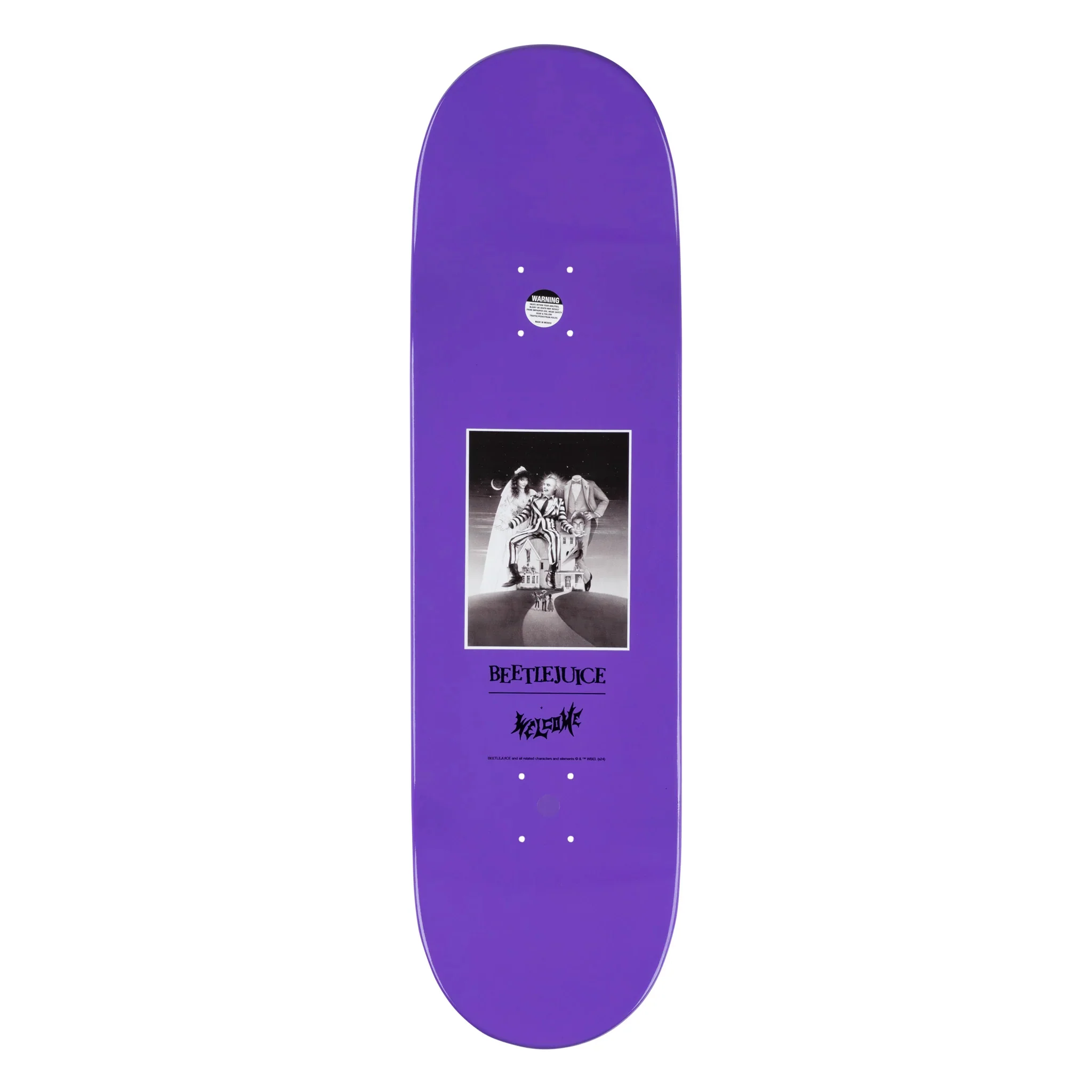 Welcome X Beetlejuice Skateboard Deck Showtime On Popsicle Black/Purple 8.5" x 32.35" - Image 2