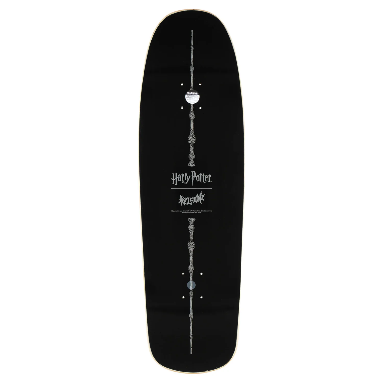 Welcome x Harry Potter Skateboard Deck Arrival on Slappy Slap Black/Gold Foil 9.5" - Image 2