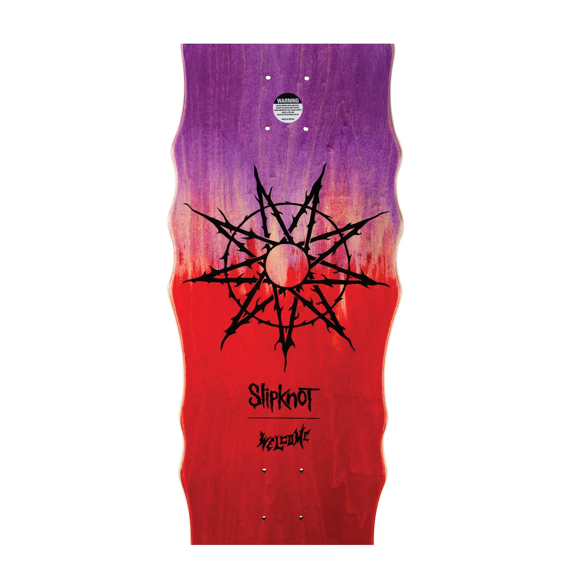 Welcome x Slipknot Skateboard Deck Tribal S On Widow Purple/Red Stain 10" - Image 5