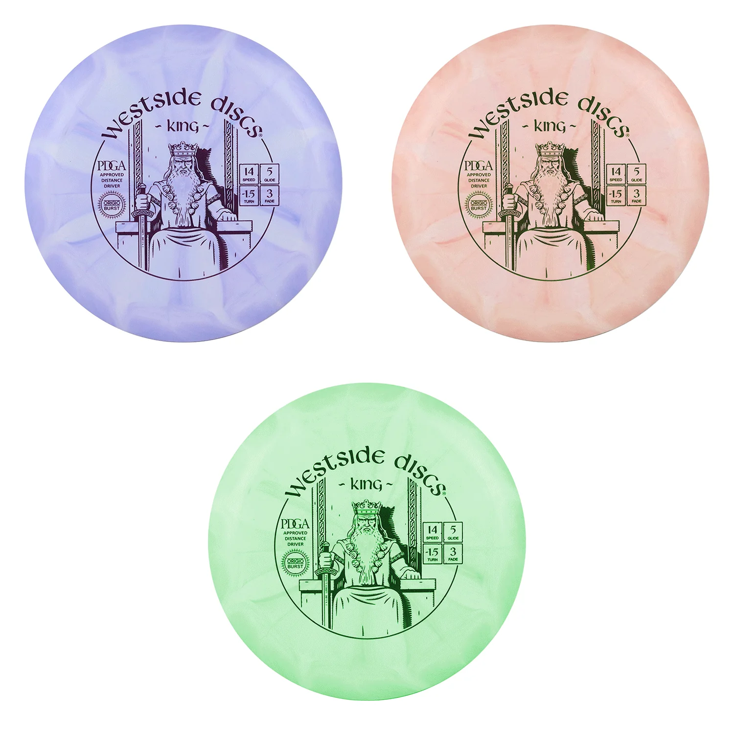 Westside Disc Golf Distance Driver Origio Burst King 14/5/-1.5/3 - Choose Exact Disc