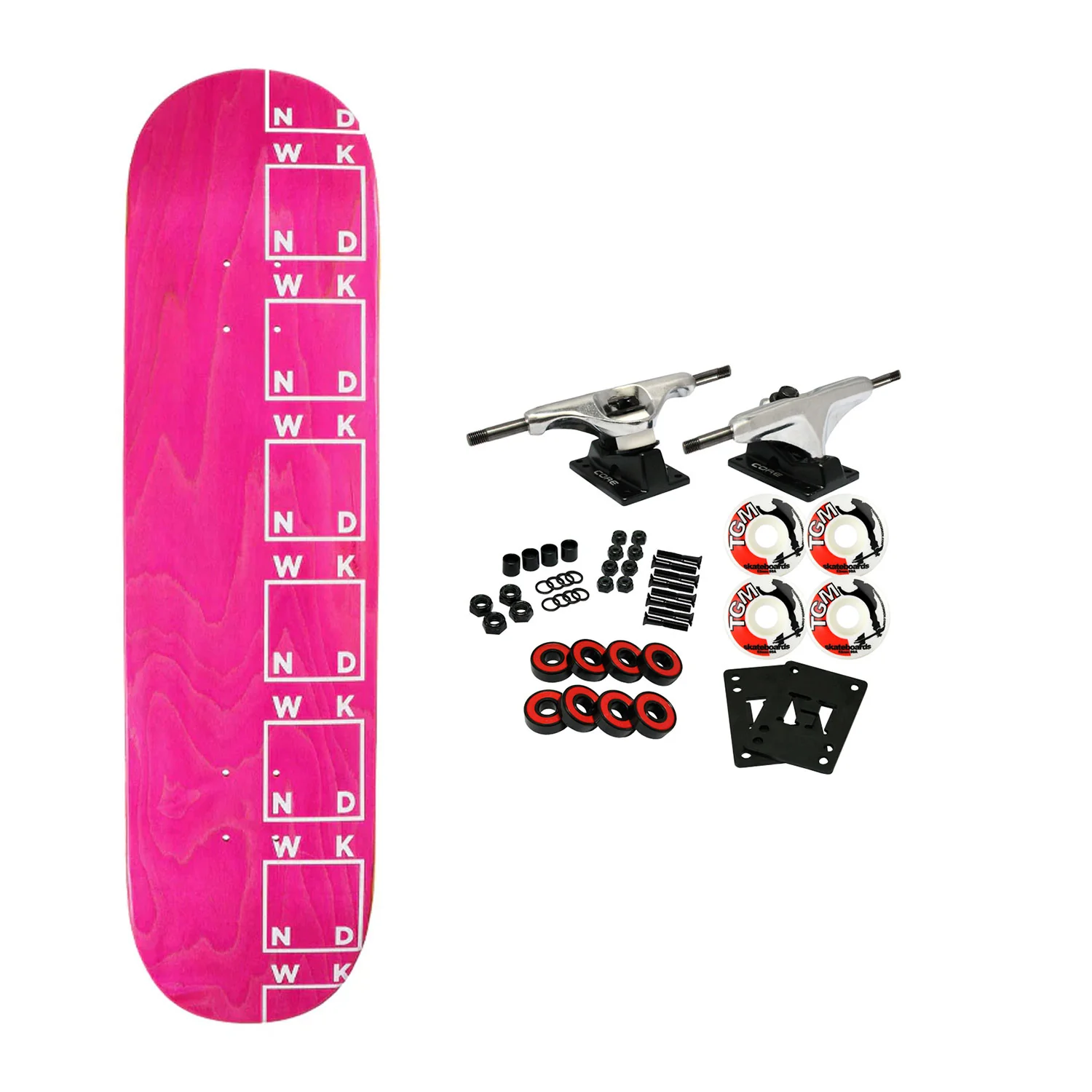 WKND Skateboard Complete Team Side Logo Pink 8.0" x 31.75"
