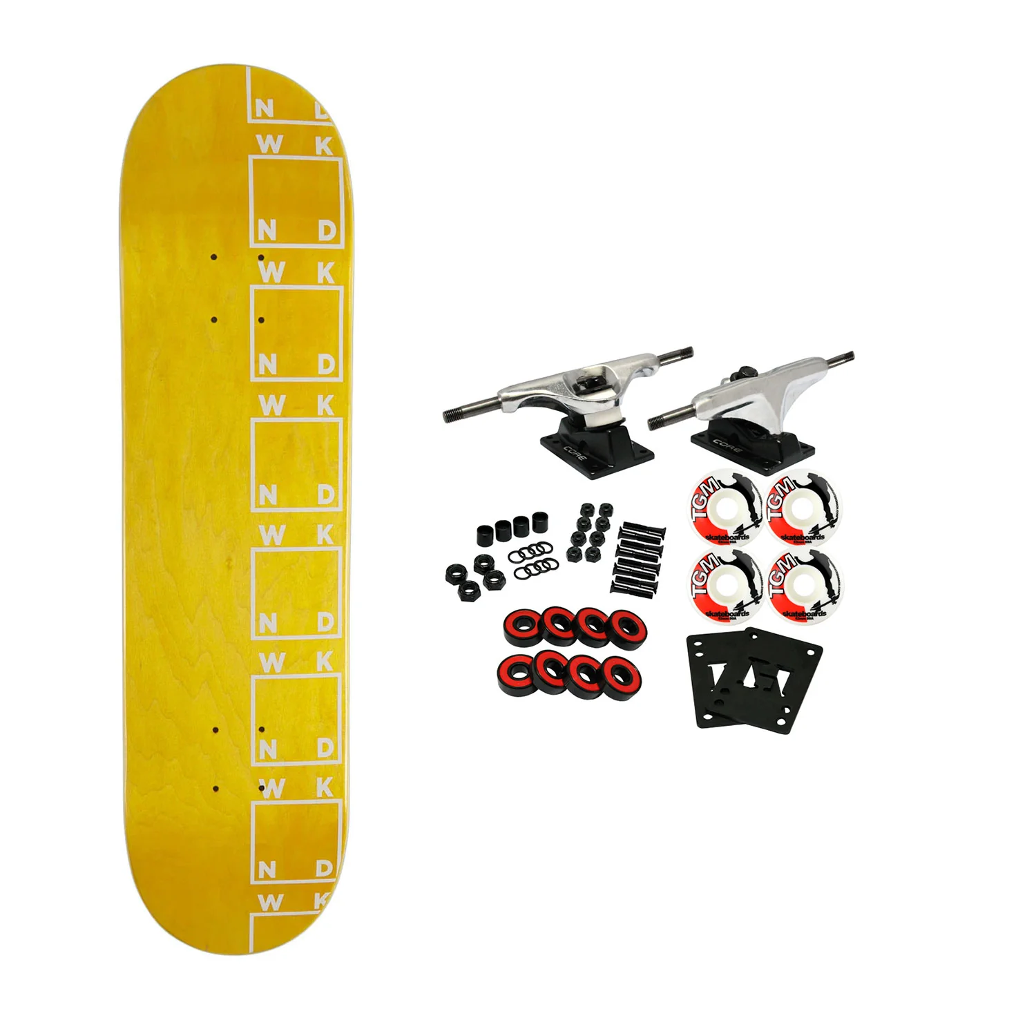 WKND Skateboard Complete Team Side Logo Yellow 8.25" x 31"