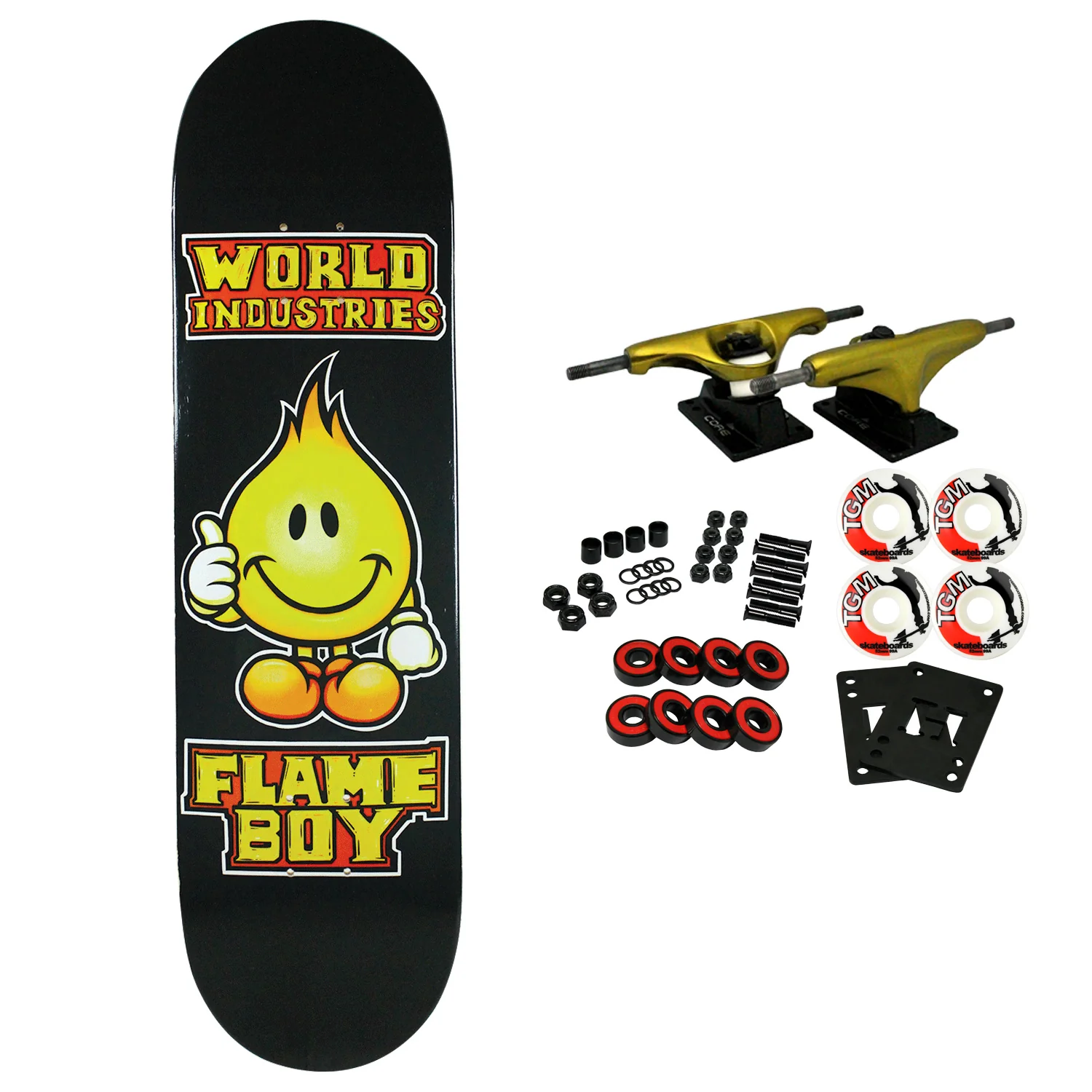 World Industries Complete Solid Gold Flameboy 8.3" Complete