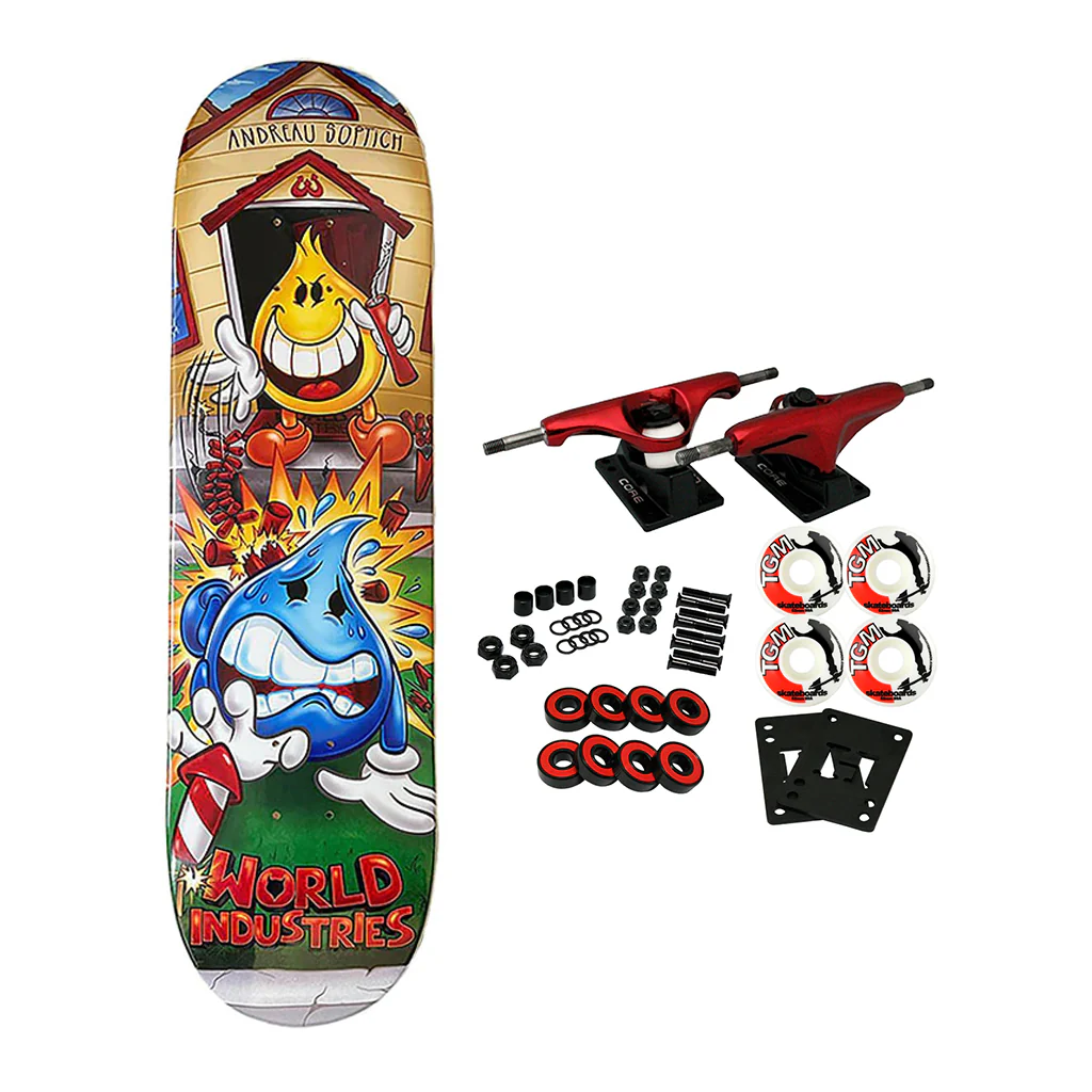 World Industries Skateboard Complete Andreau Soptich Firecracker 8.3"
