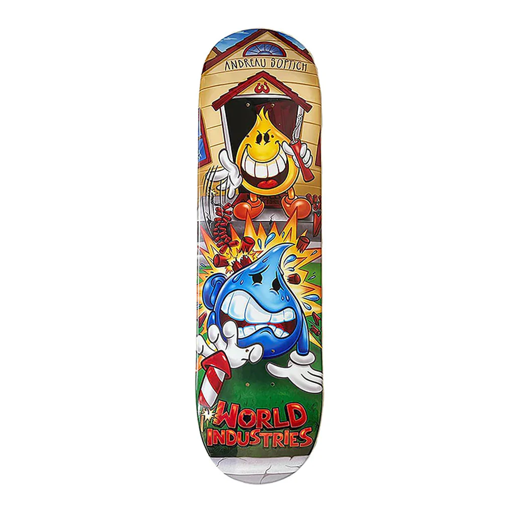 World Industries Skateboard Deck Andreau Soptich Firecracker 8.3"