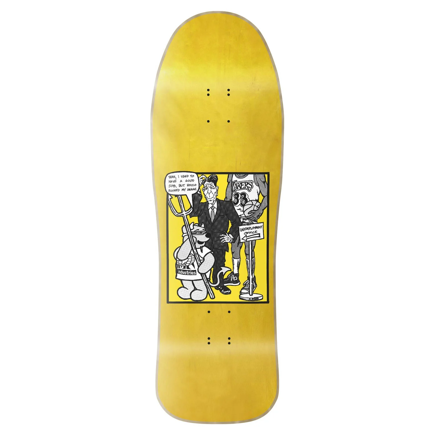 World Industries Skateboard Deck Steve Rocco III Yellow 9.75" x 31.5" - Image 2