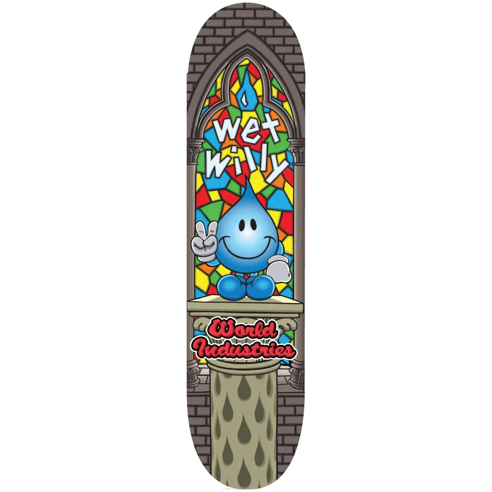 World Industries Skateboard Deck Wet Willy Stained Glass 8.25"