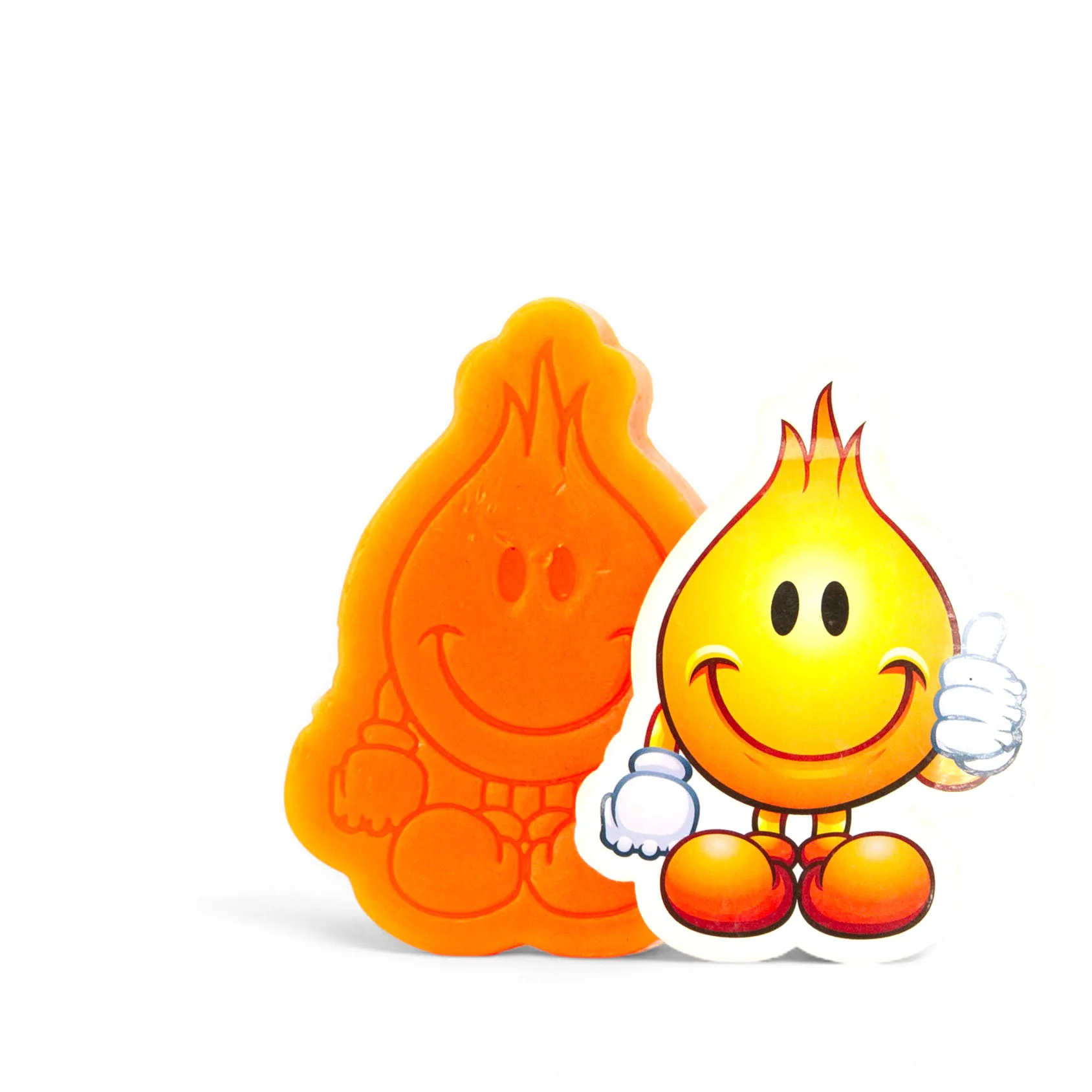 World Industries Skateboard Wax Flameboy Orange with Sticker - Image 2
