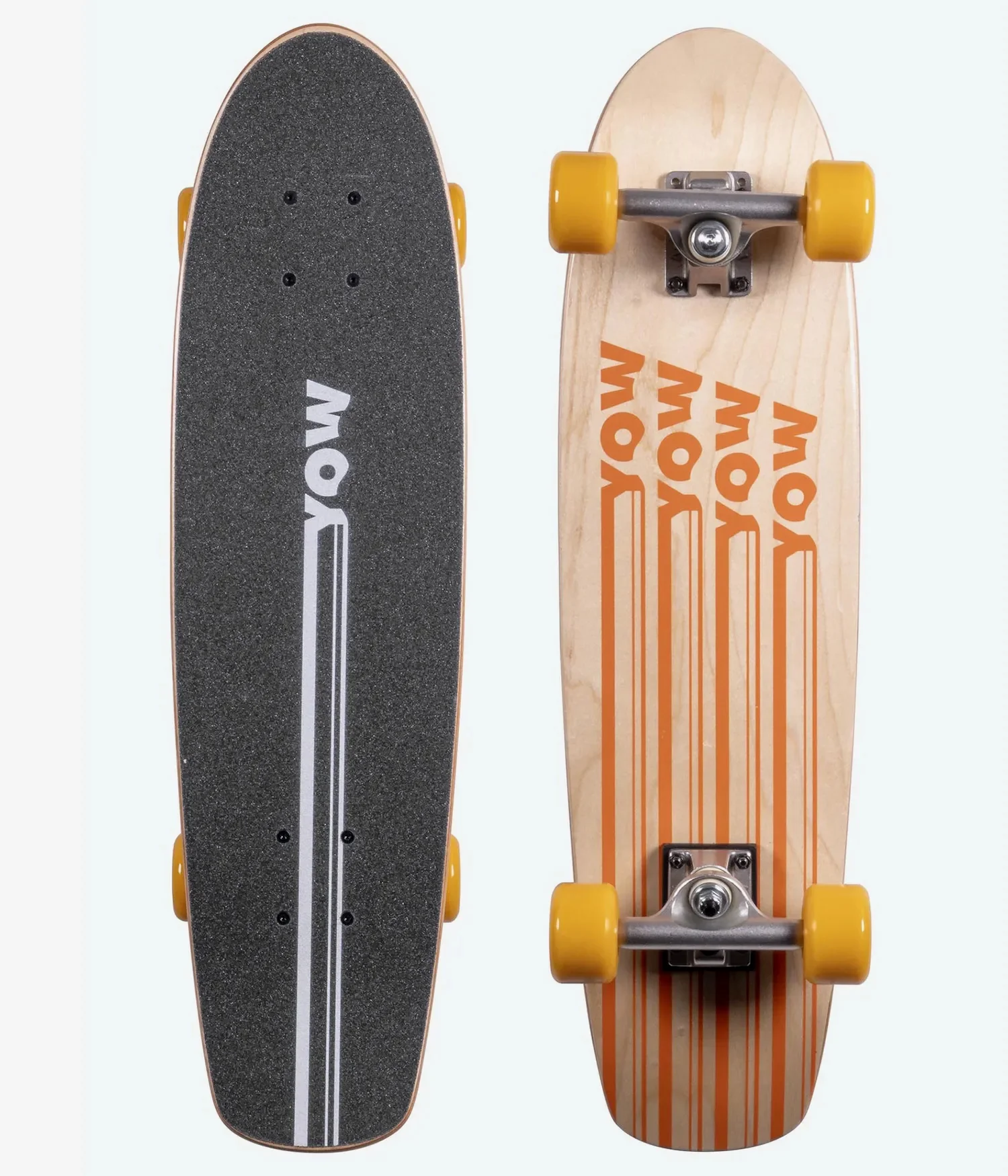 YOW Skateboard Surf Cruiser Complete Vermont 7.6" x 28.5" Natural/Orange