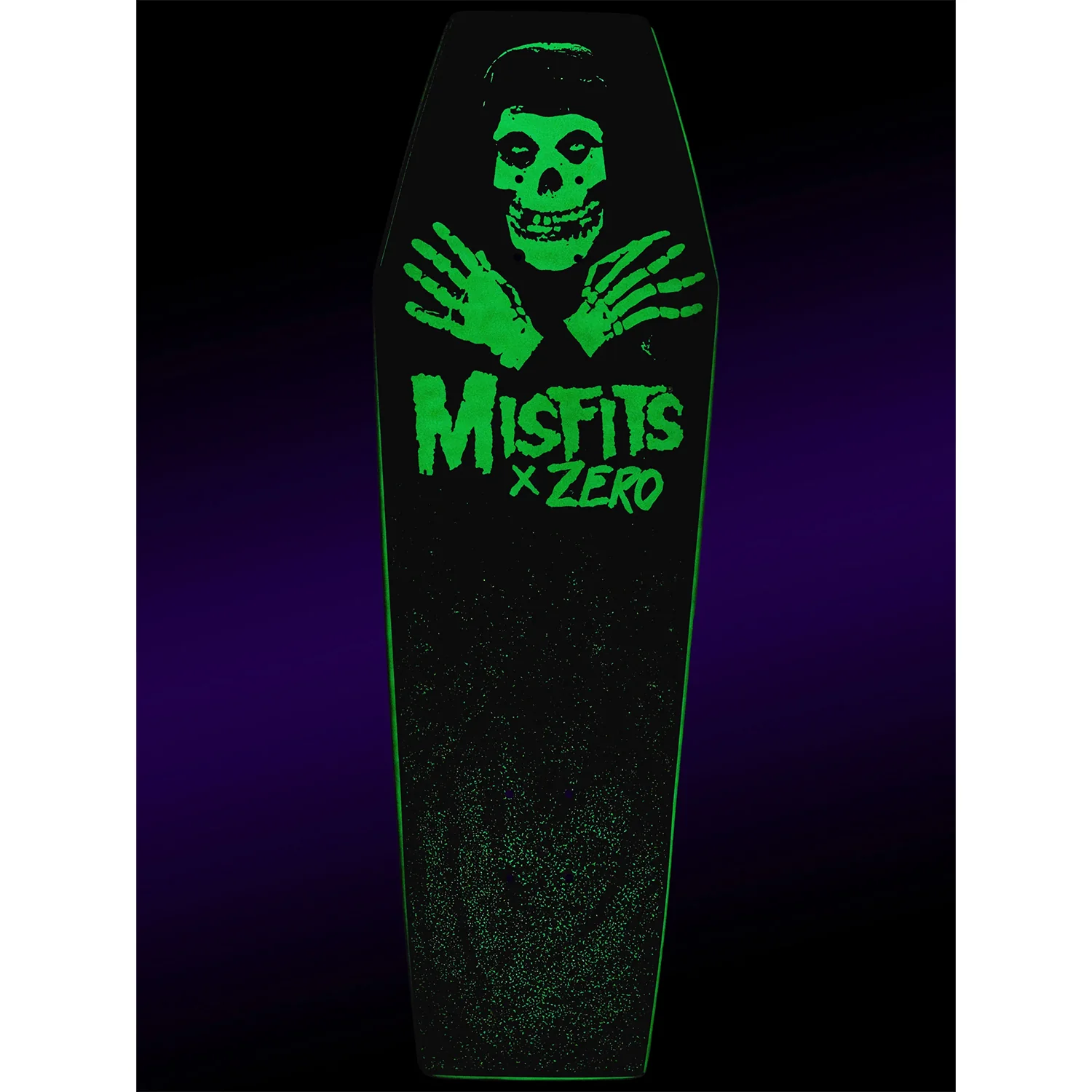 Zero Skateboard Complete Misfits Coffin Fiend Glow Shaped 9.5" x 29.5" - Image 2