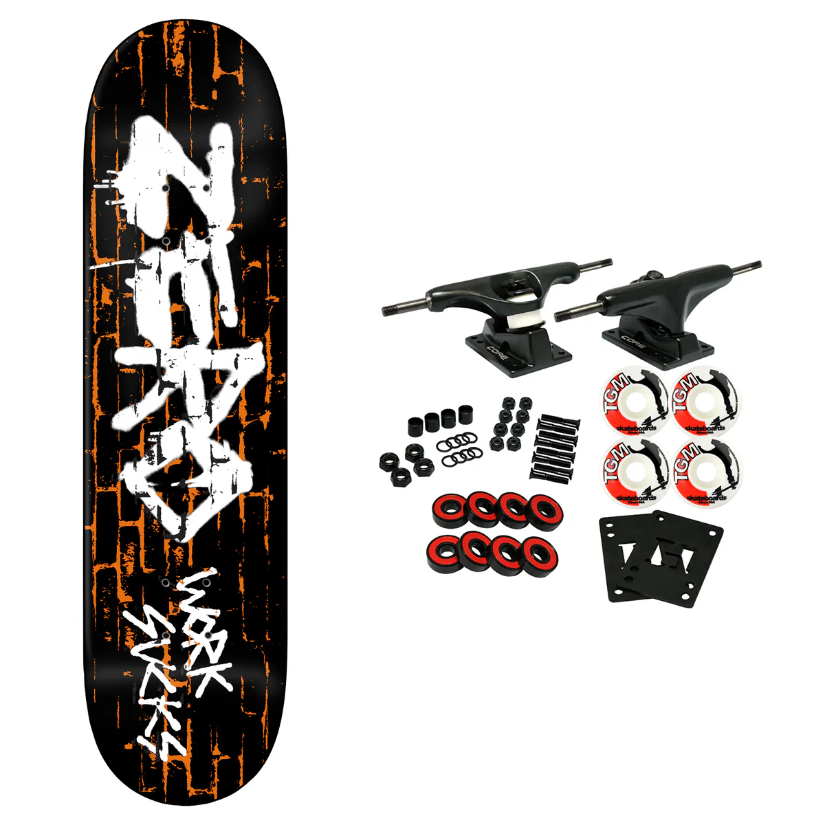 Zero Skateboard Complete Work Sucks Black Dip 8.5" x 32.3"