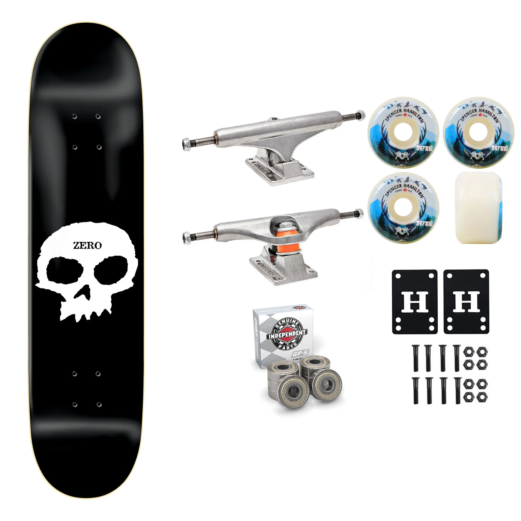 Zero Skateboard Single Skull 8.75" Independent Satori Premium Kit