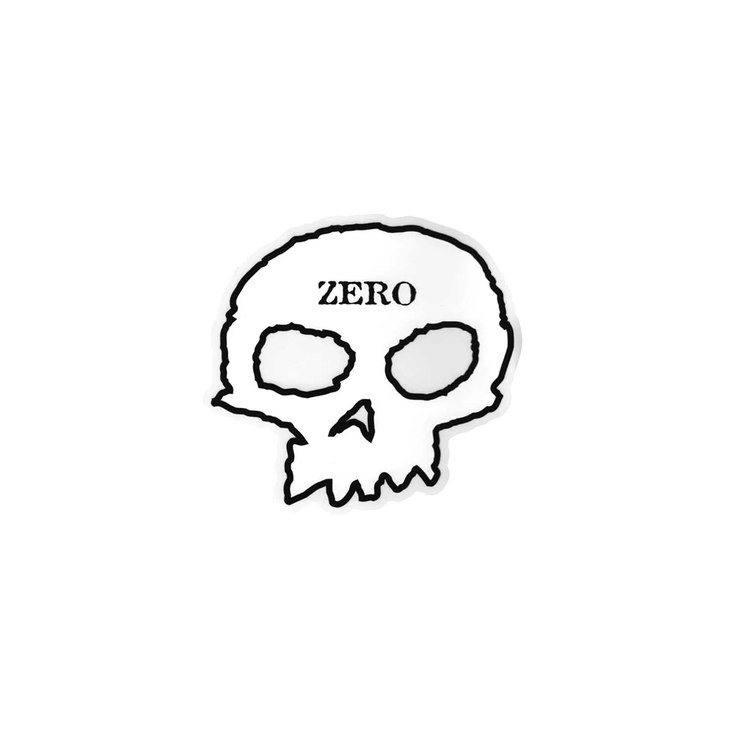 Zero Skateboard Sticker Skull Logo Clear/White 4.5" x 4"
